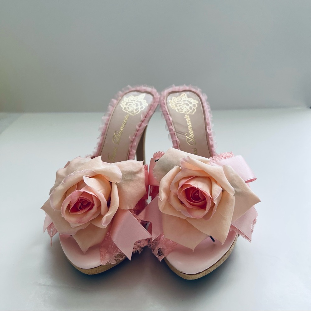 JESUS DIAMANTE Pink Lace rose Heels